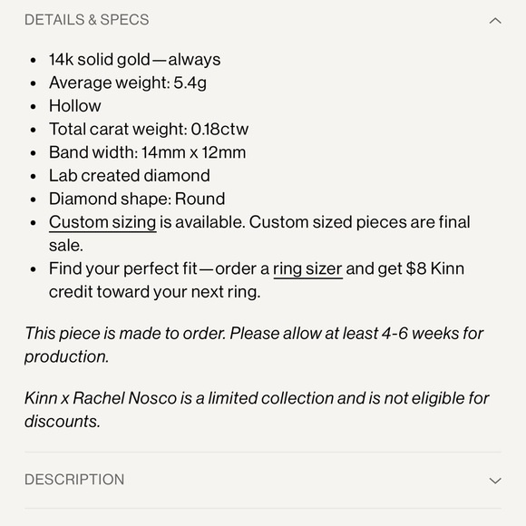 Kinn x Rachel Nosco Osla signet ring - Picture 3 of 9